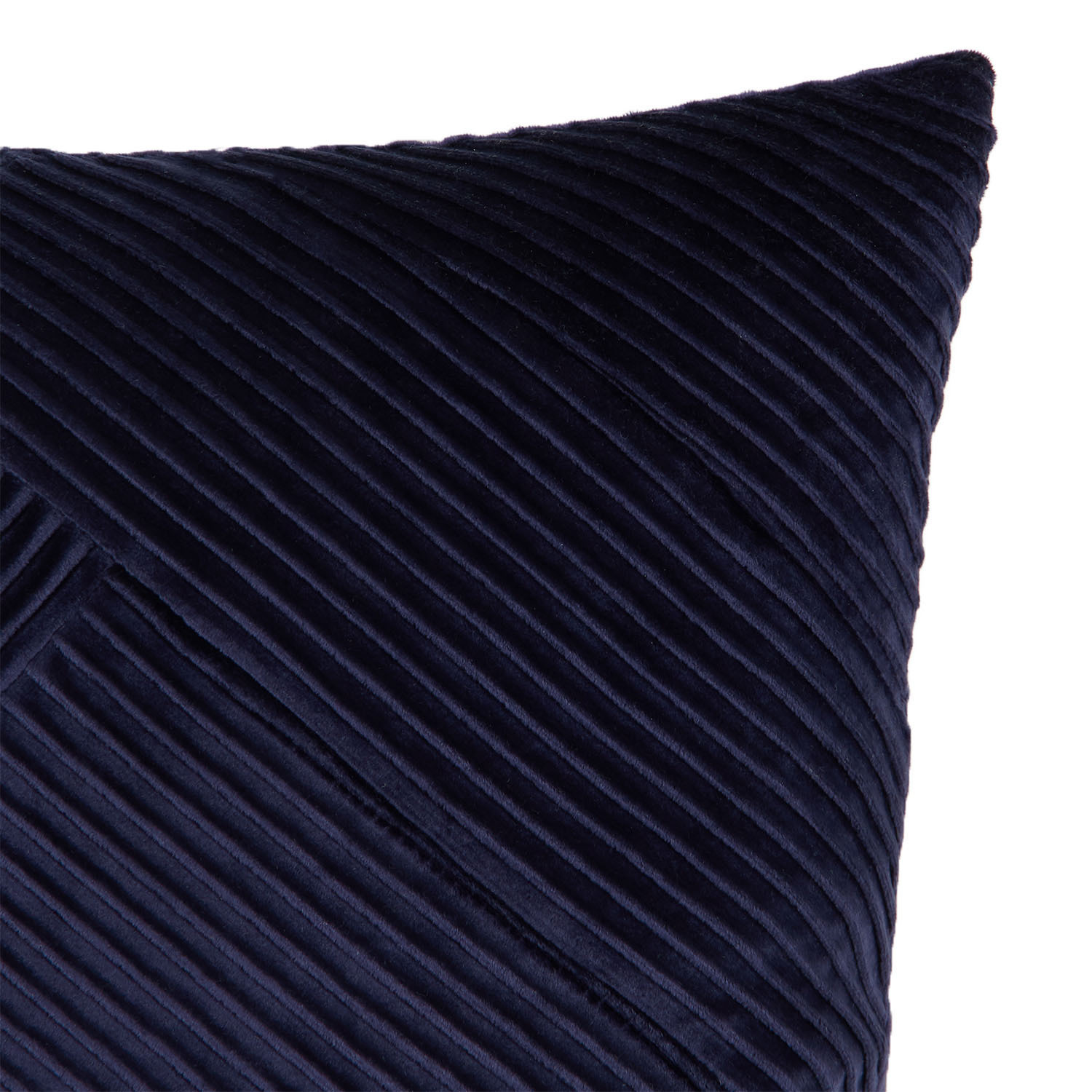 Piper Pleated Velvet Cushion - Navy Image 4