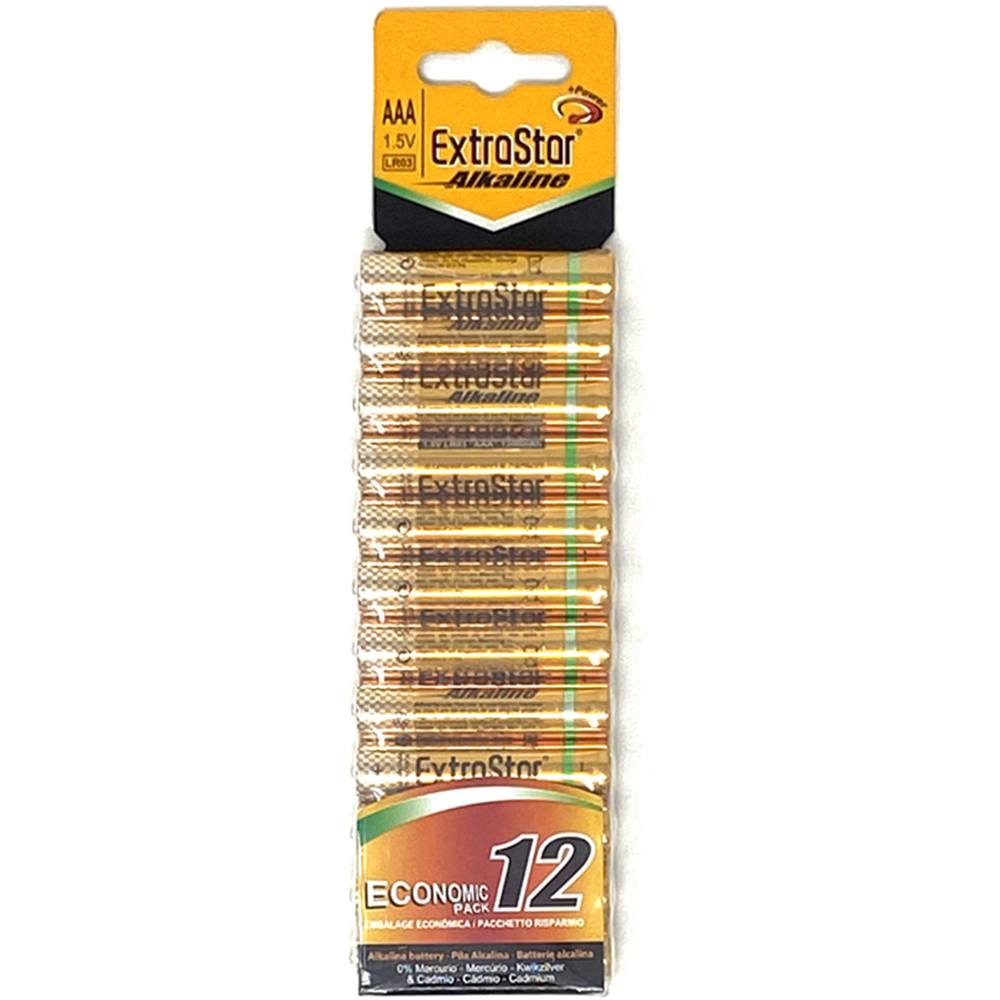 ExtraStar 12 Pack 1.5V AAA Alkaline Battery Image 1