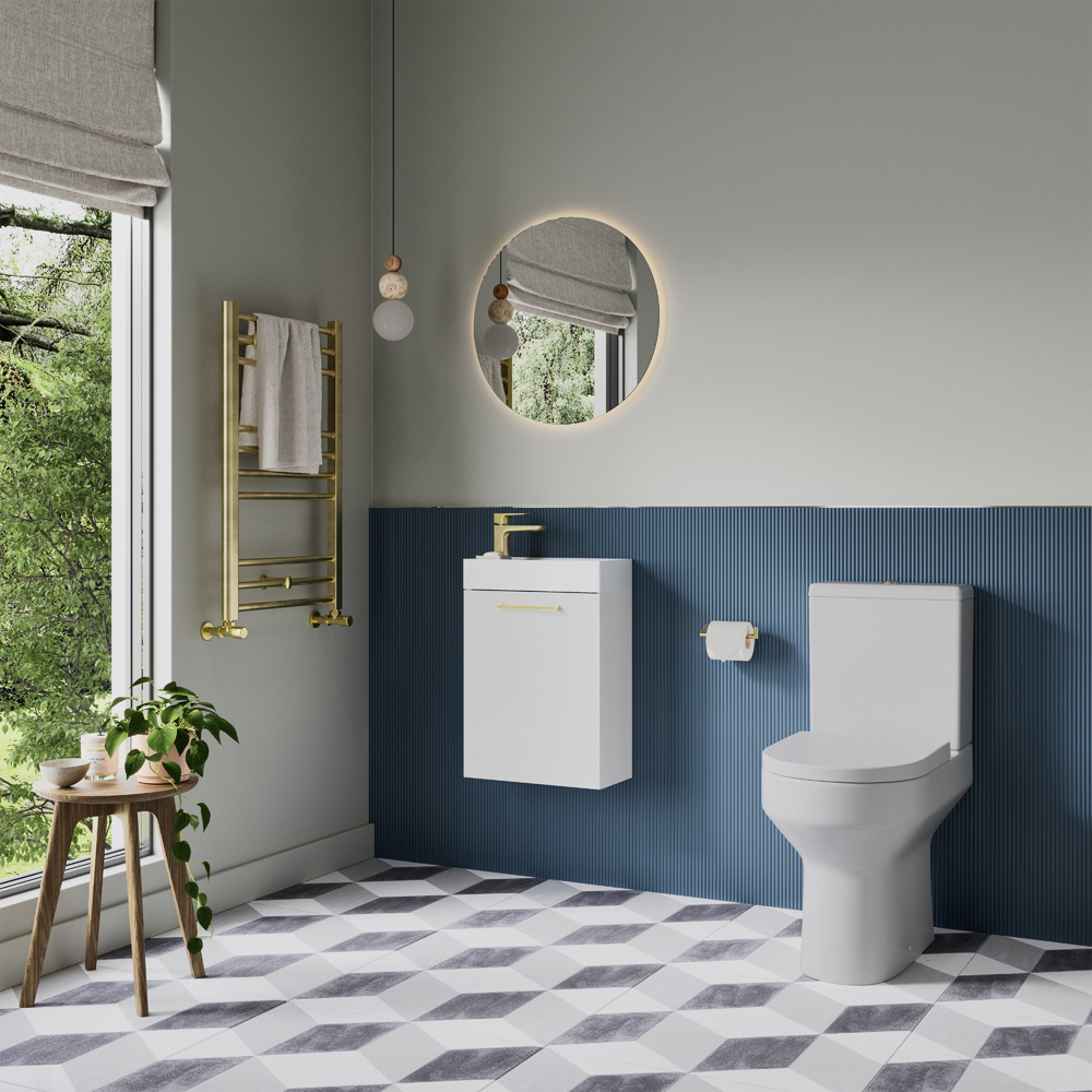 Bathstore Milford Single Door White Wall Hung Basin Unit 410mm Image 2
