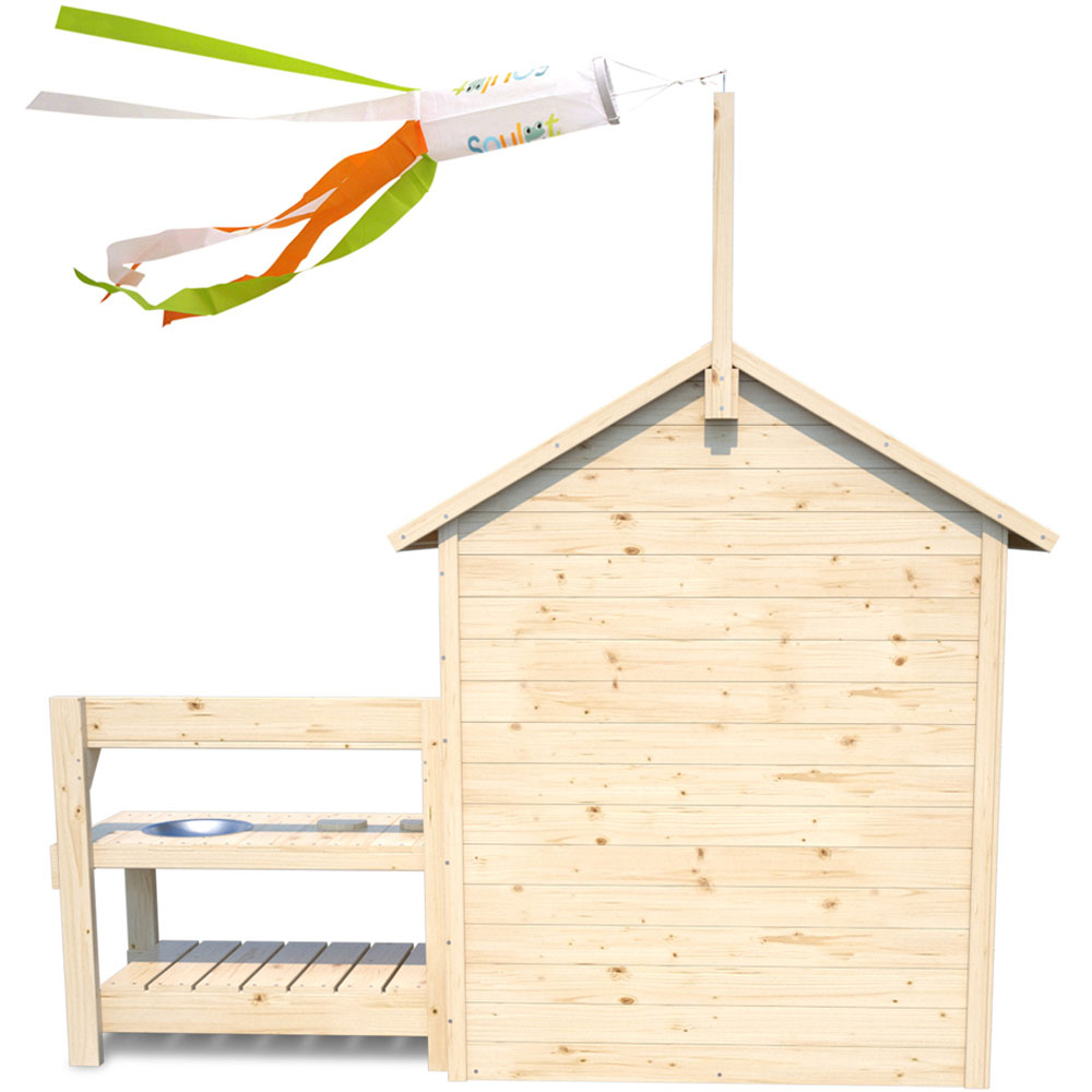 Soulet Jasmine 4 x 4ft Kids Wooden Playhouse with Mud Kitchen Image 3