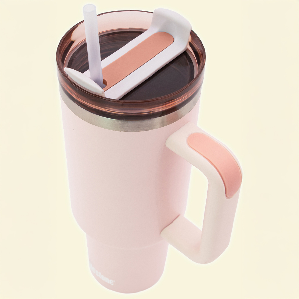 Milestone Camping Pink Insulated Travel Tumbler 1L Image 2