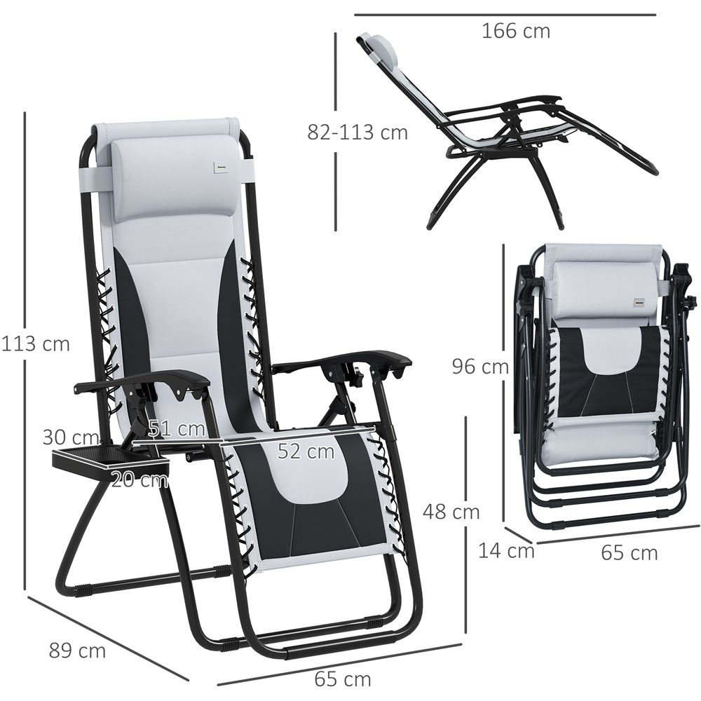 Outsunny Zero Gravity Lounger Chair 2 Pack Image 9