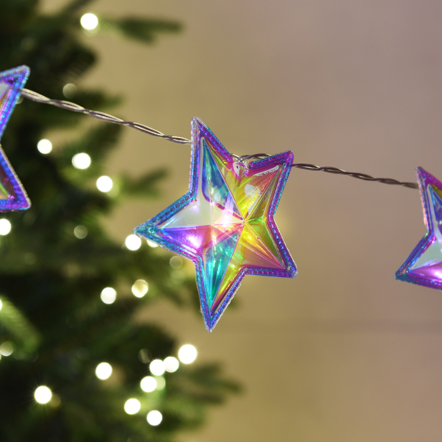 10 LED Star String Light Iridescent Image 6