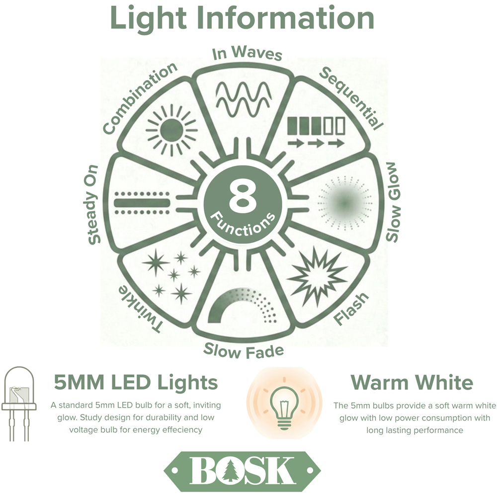 Bosk Maypine Pre-Lit 450 Warm White LED Artificial Christmas Tree 7ft Image 8