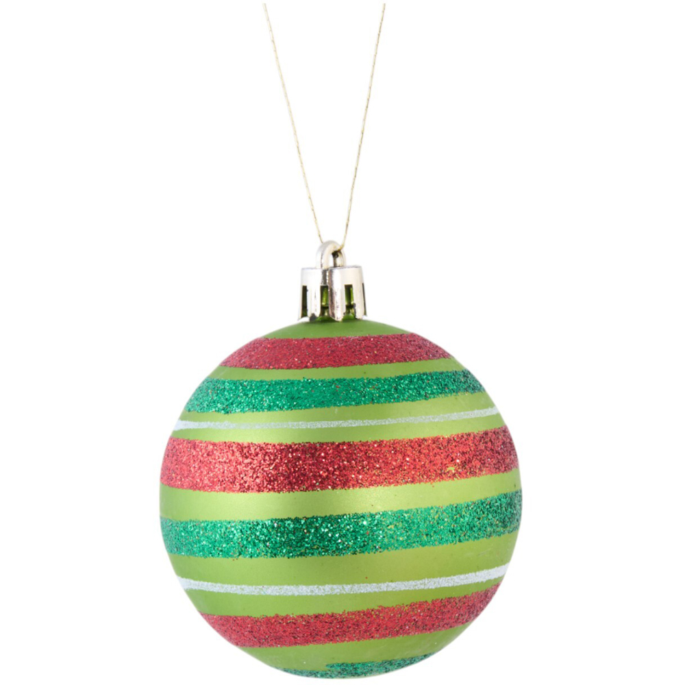 Pack of 12 Novelty Grumble BaublesGreen and Red Image 3