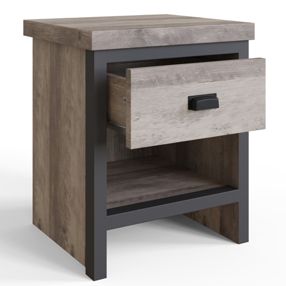 GFW Boston Single Drawer Grey Lamp Table Image 3