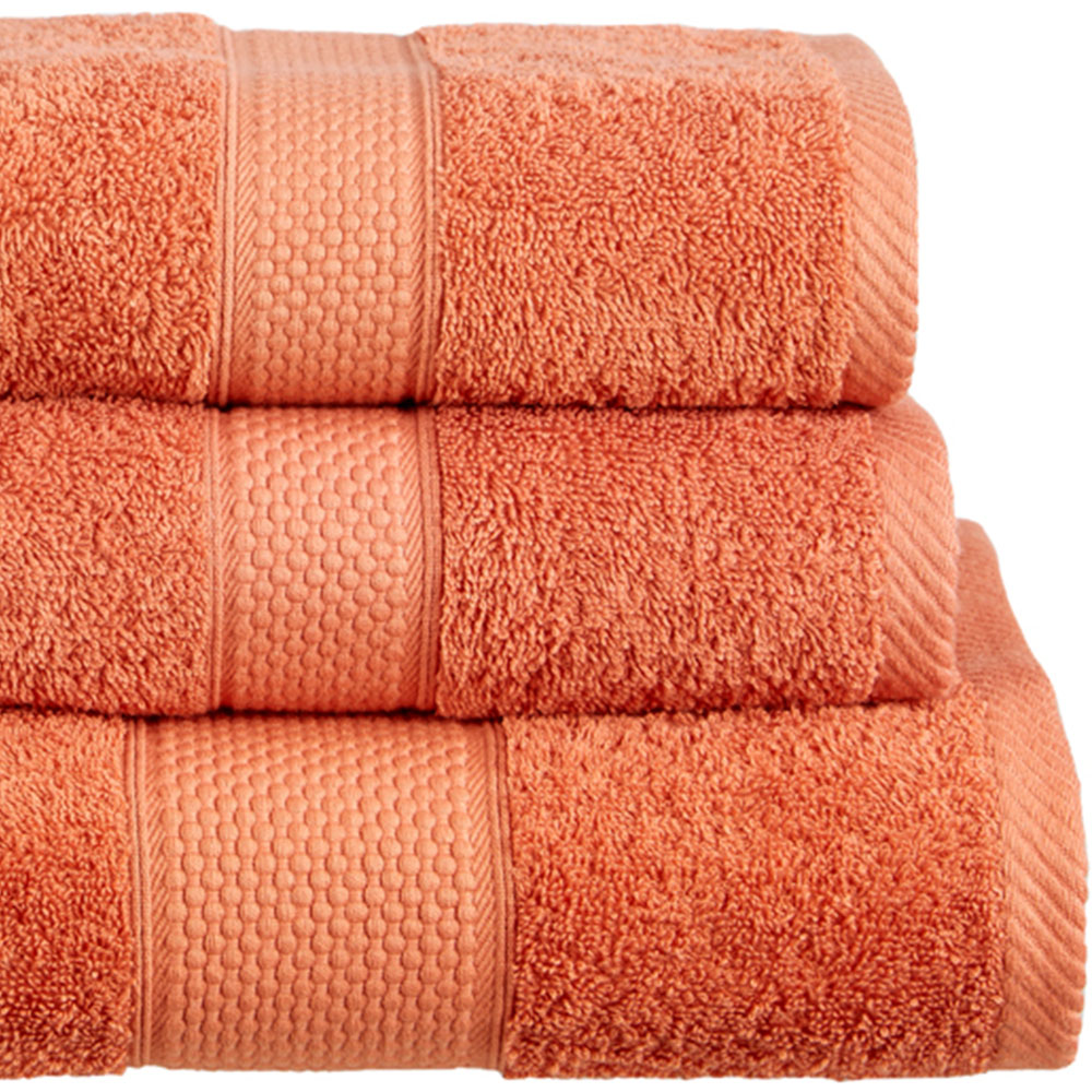 Imperial Ringspun Combed Cotton Terracotta Turkish Guest Towel 2 Pack Image 2