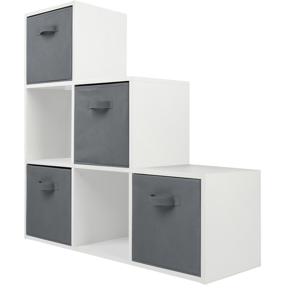 Home Garden Direct Jane 123 Ladder Bookcase with Baskets Image 4