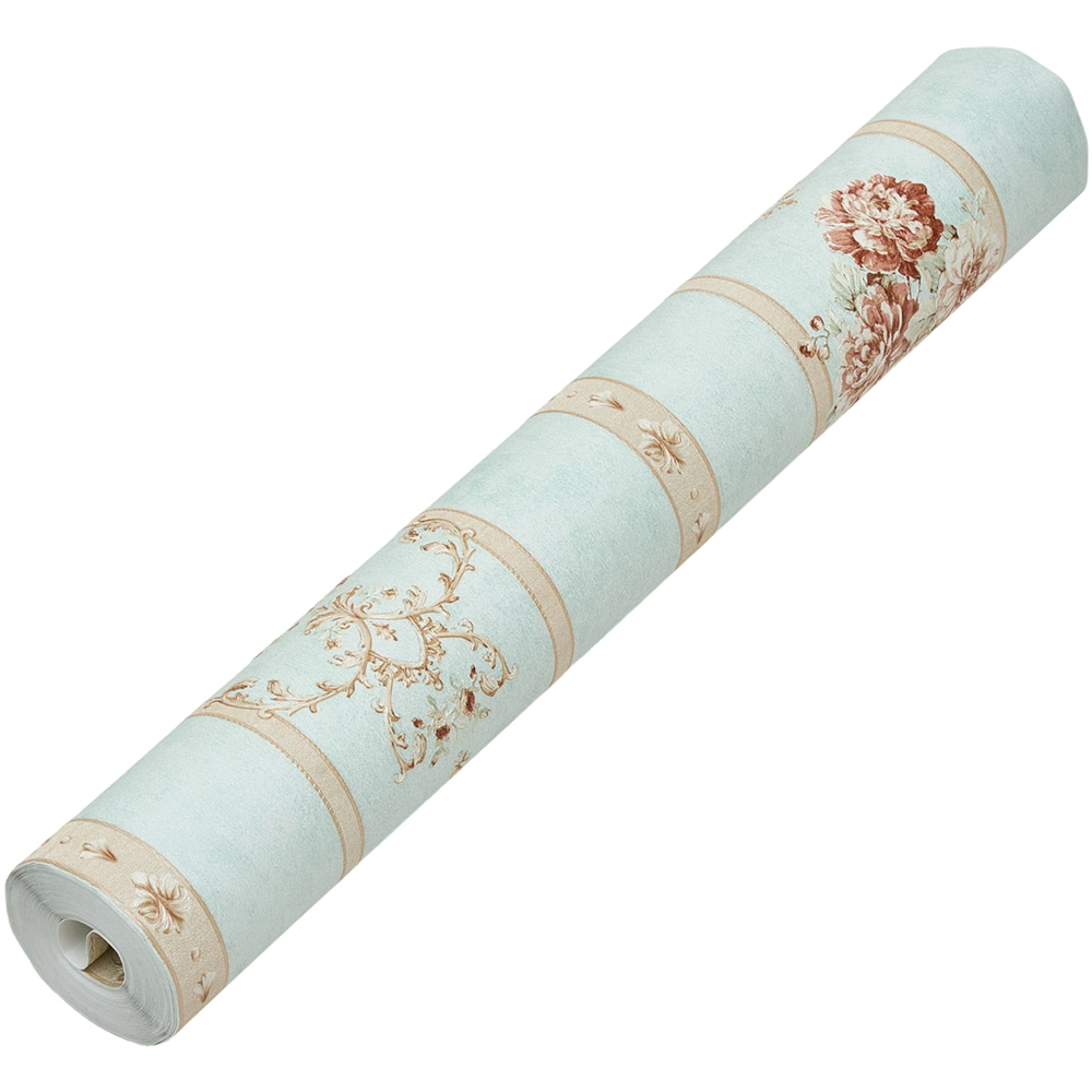 Living and Home Light Green Flower Pattern Damask 3D Embossed Wallpaper Roll 950 x 53cm Image 3