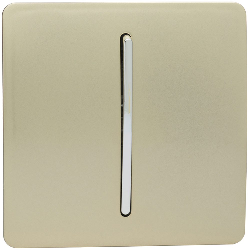 Trendi Switch 1 Gang 10amp Champagne Gold Intermediate Rocker Light Switch Image 1