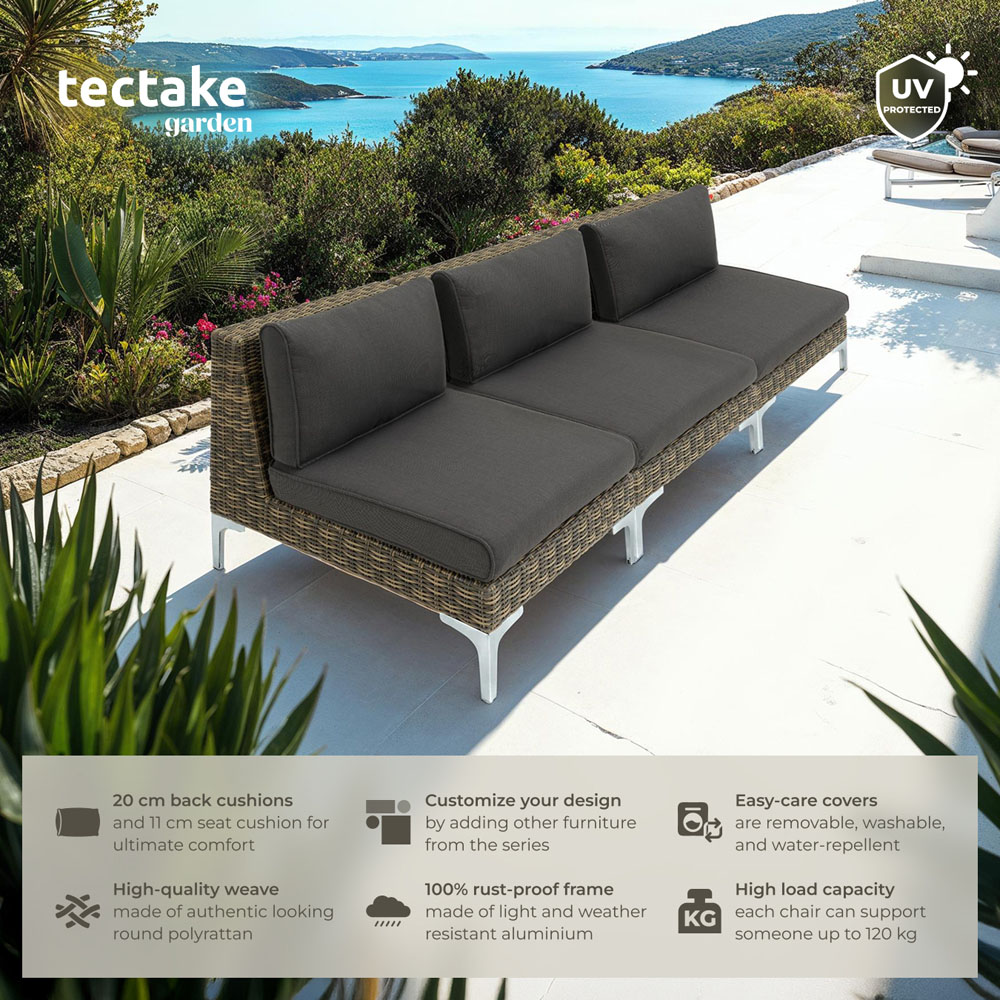 tectake Villanova Rattan Middle Garden Chair with Cushion Image 6