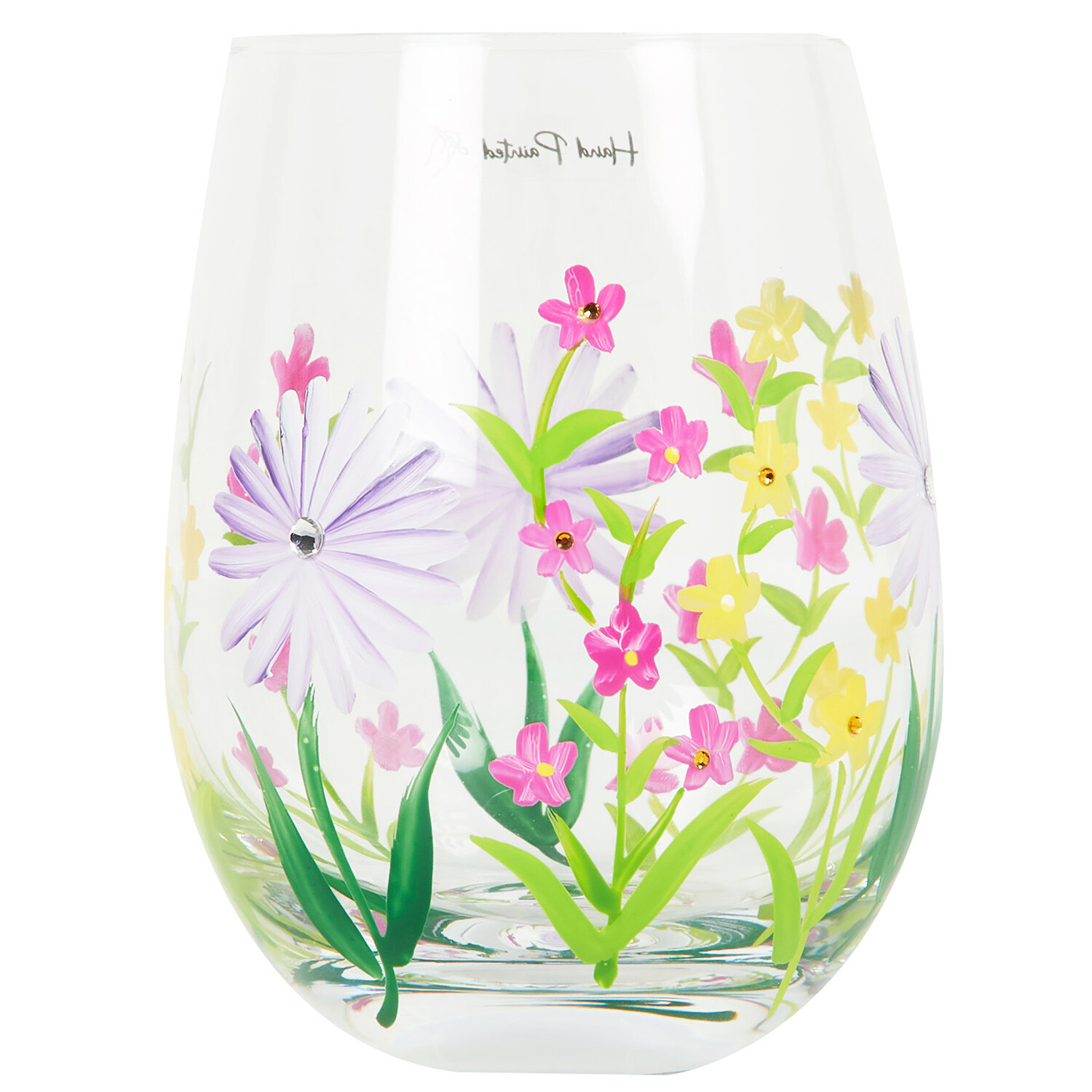 Handpainted Wild Flowers Glass - Multicolour Image 3