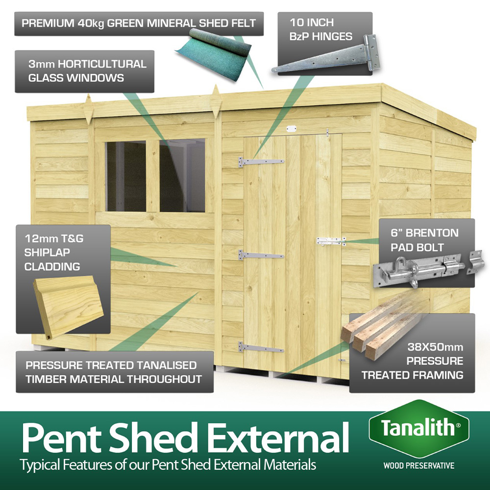 DIY Sheds 17 x 8ft Tongue and Groove Timber Pent Garden Shed Image 8