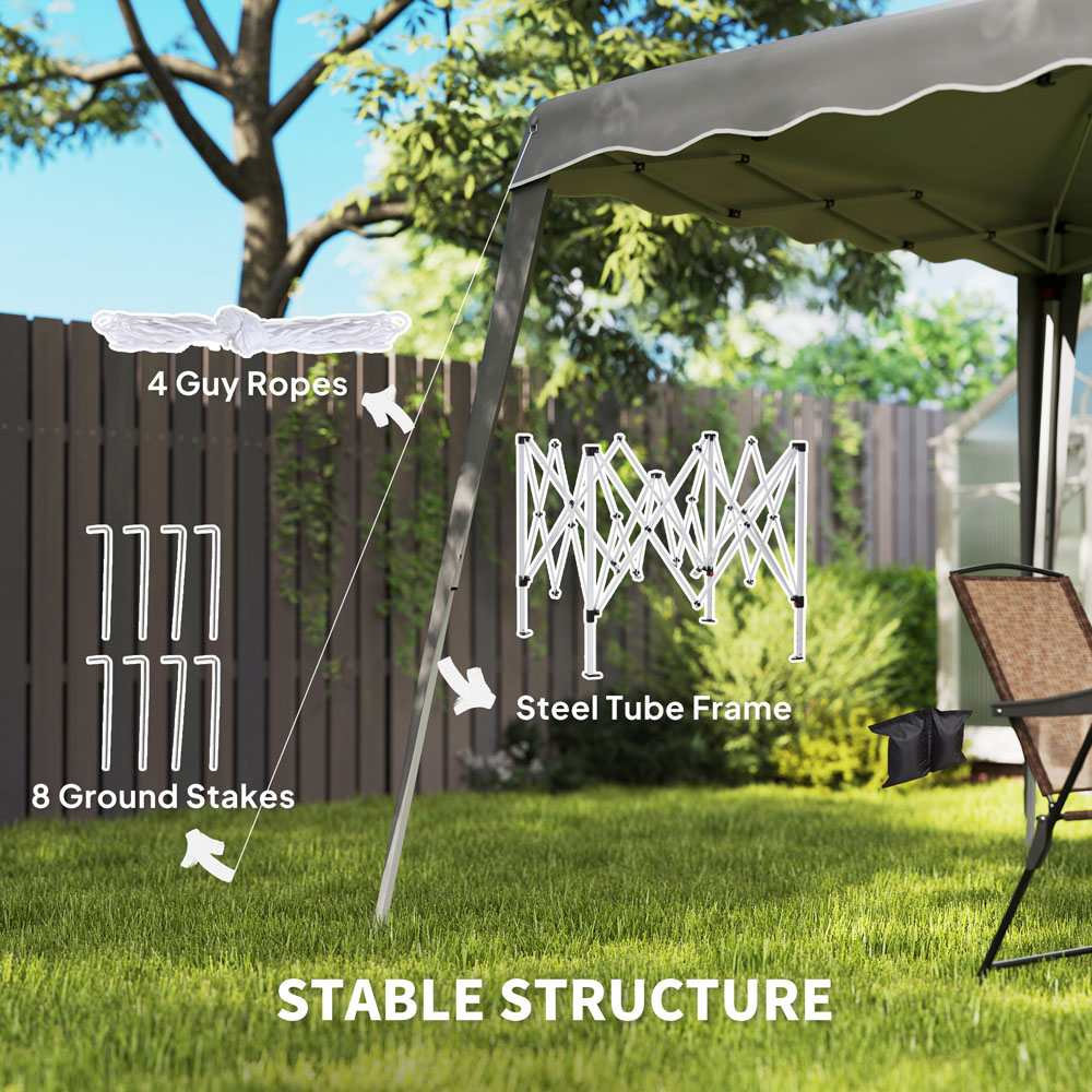 Outsunny 2.5 x 2.5m Grey Pop Up Gazebo Party Tent Image 6