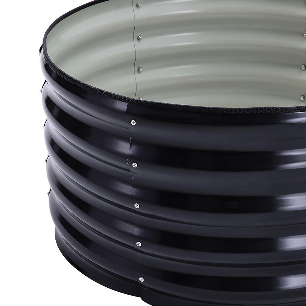 Living and Home Anthracite Dia Round Galvanised Steel Raised Garden Bed 80cm Image 4