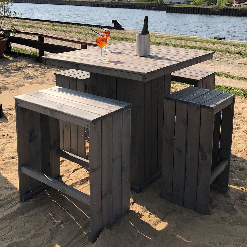 Promex 4 Seater Garden Bar Set Grey Image 1