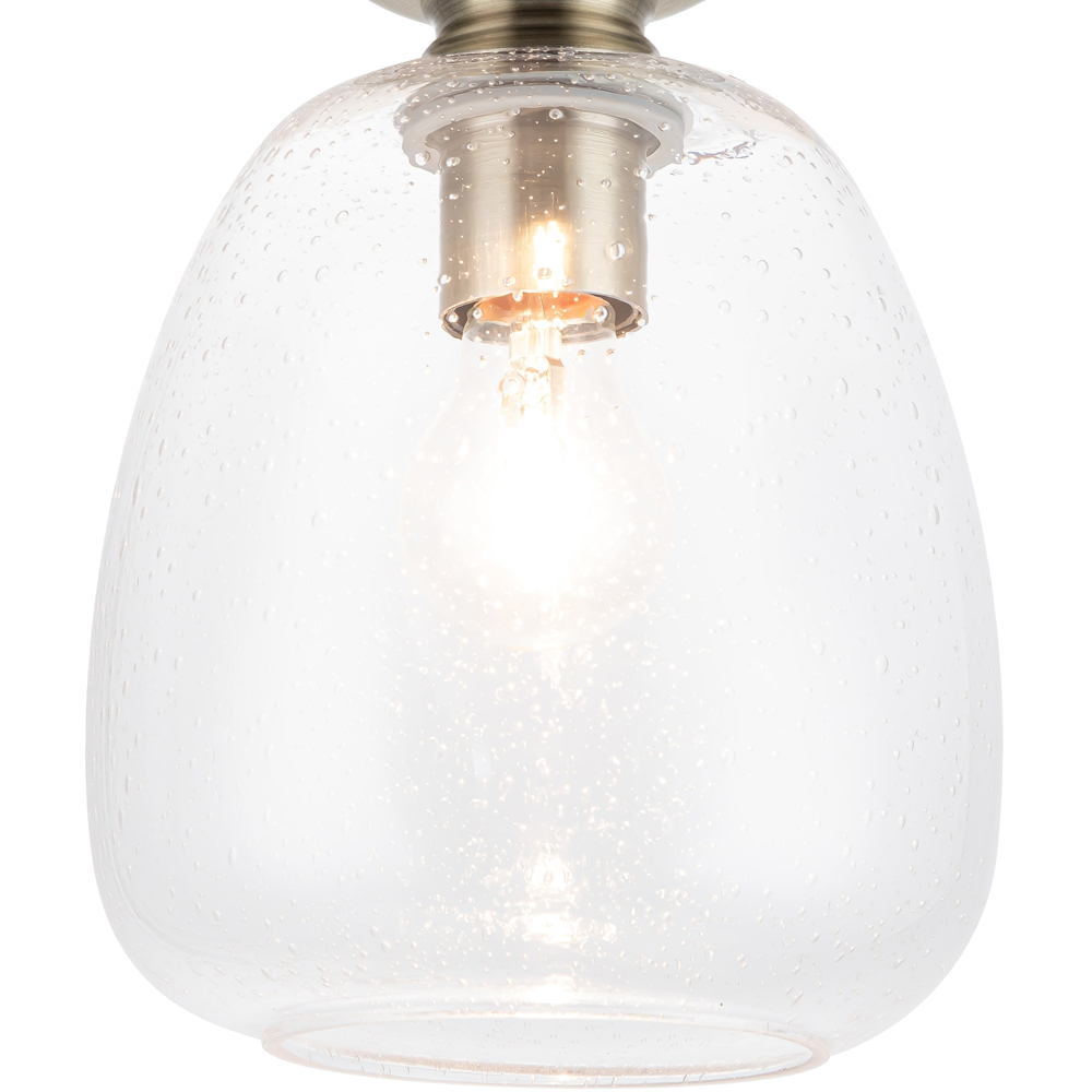 Cosylyte Buxton Antique Brass Bubble Glass Ceiling Light Image 3
