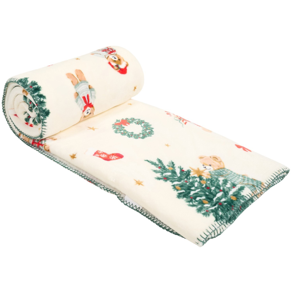 Buddy Bear Christmas Sherpa Throw Image 6