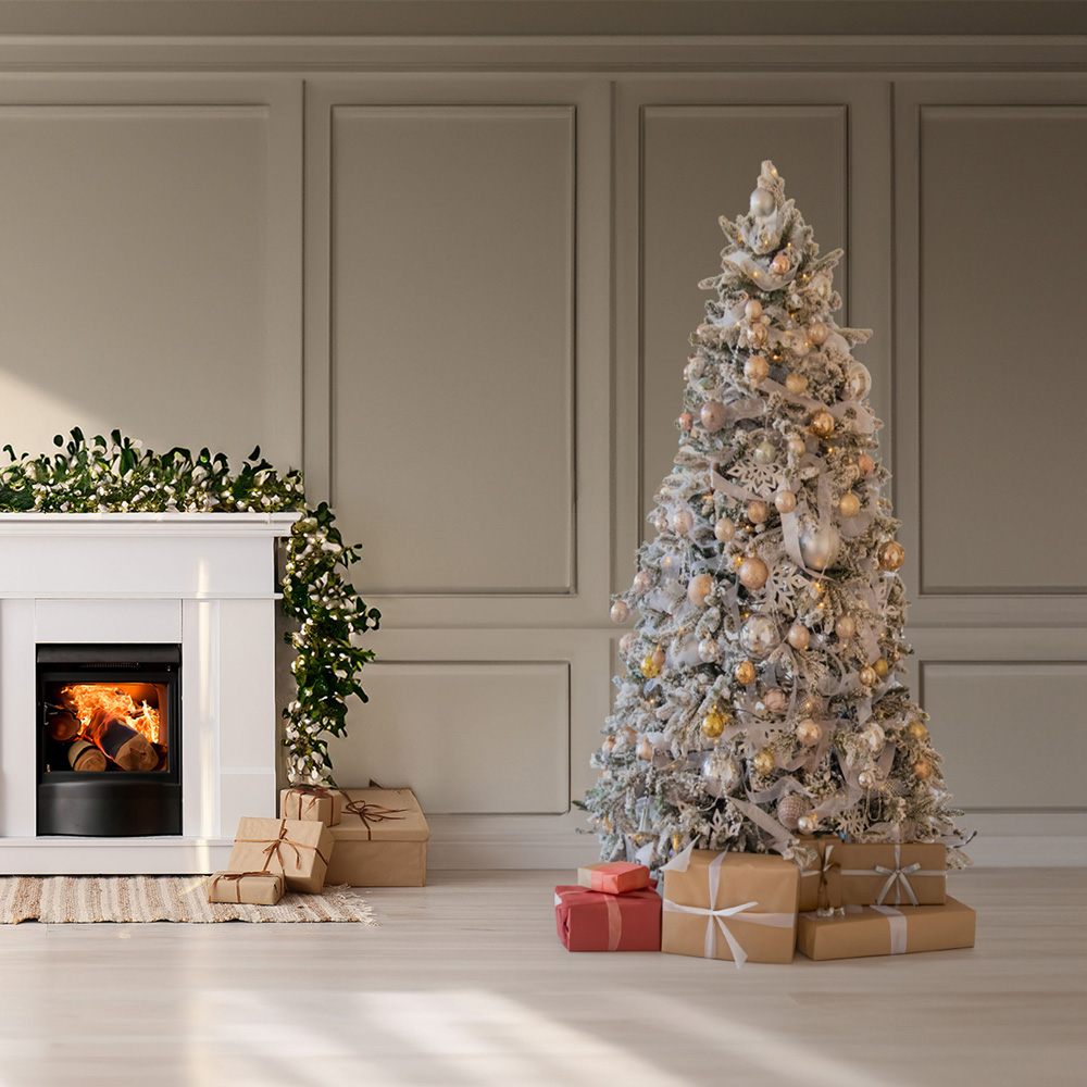 wilko Snow Flocked Half Artificial Christmas Tree 7ft Image 8