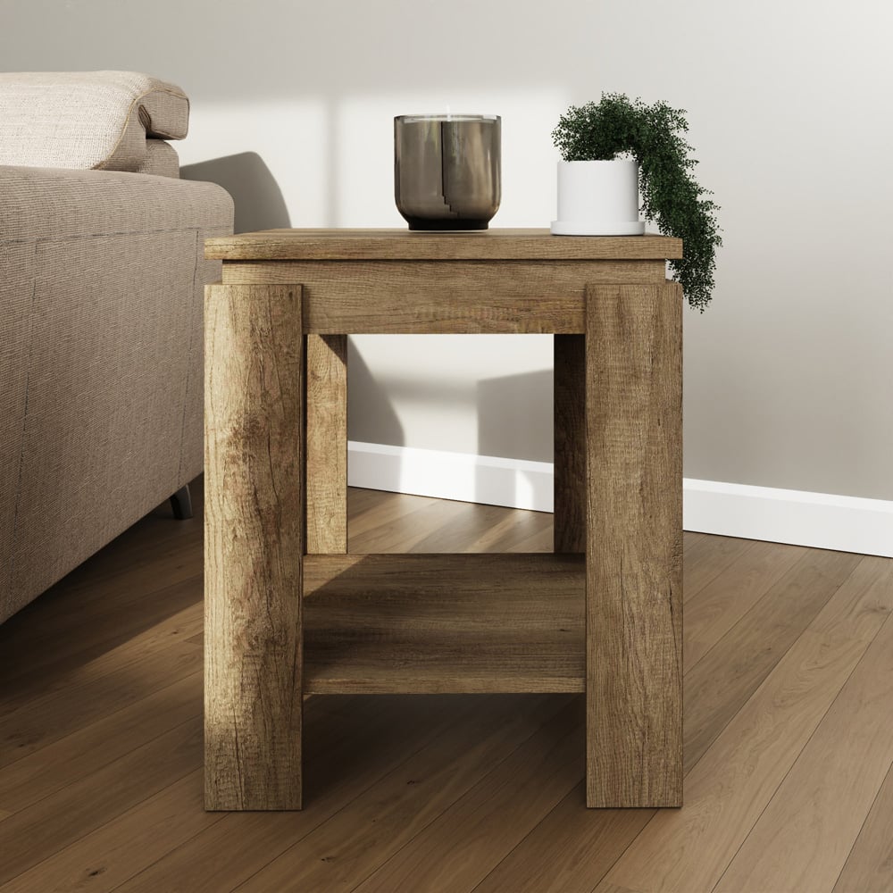 GFW Canyon Oak Grey Lamp Table Image 8