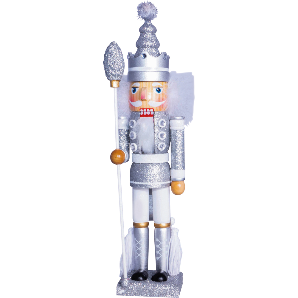 St Helens Silver Glitter Nutcracker 40cm Image 3