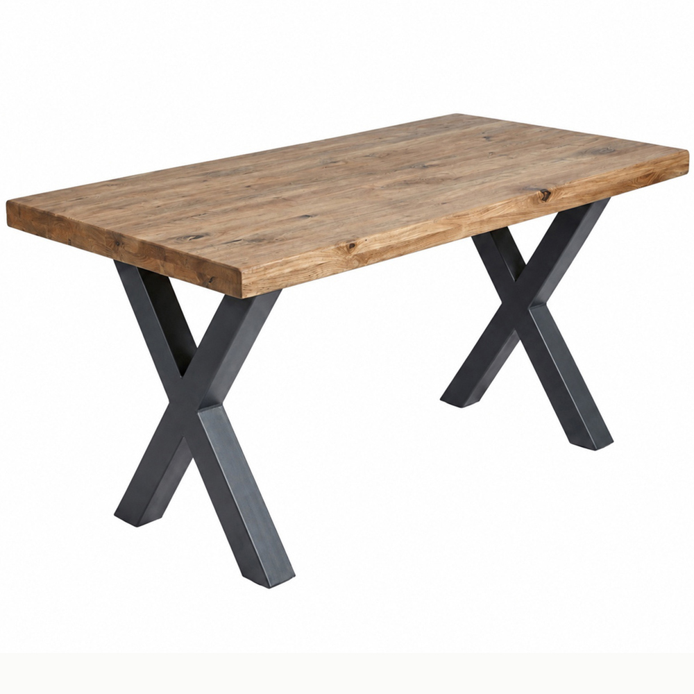 Homebase Grey Wash 6 Seater Chunky and Sturdy Dining Table 80 x 160cm Image 2