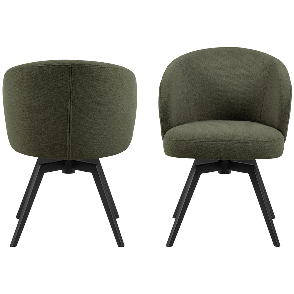 Florence Darlene Green Swivel Dining Chair with Armrest Image 3