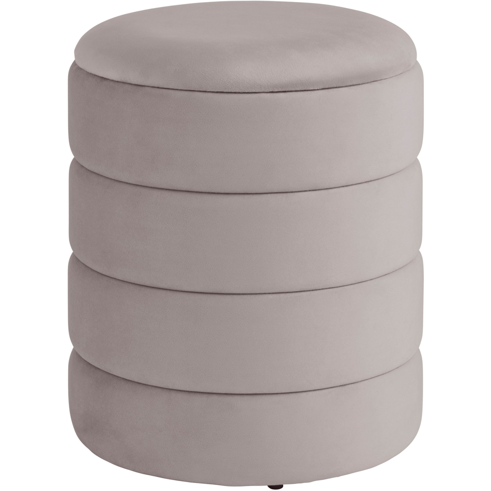 GFW Klara Grey Soft Velvet Storage Stool Image 2