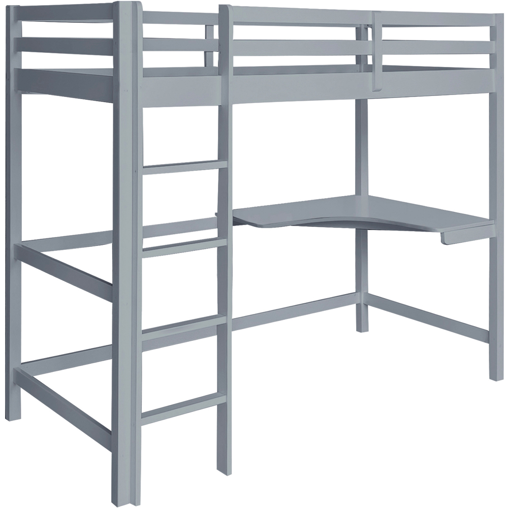 Comfy Living Single Grey High Sleeper with Corner Desk Image 2