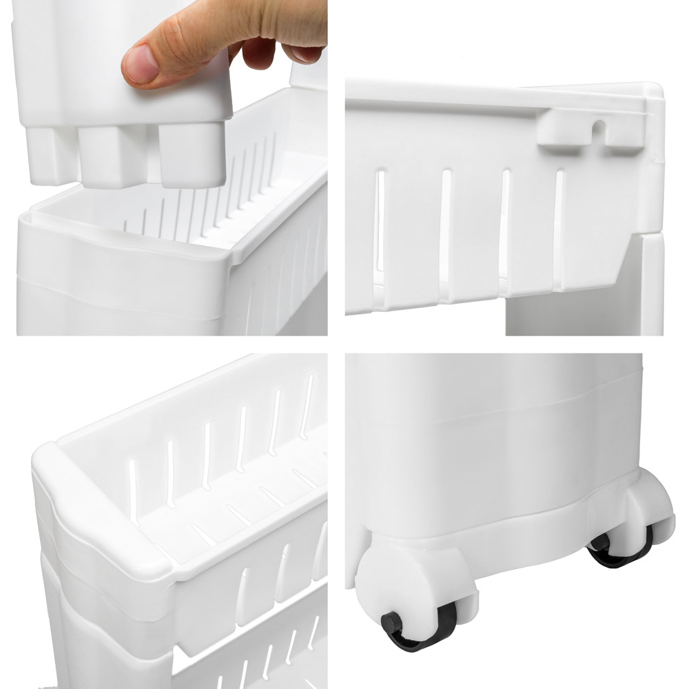 tectake Joe 4 Shelf White Alcove Storage Shelf Image 4