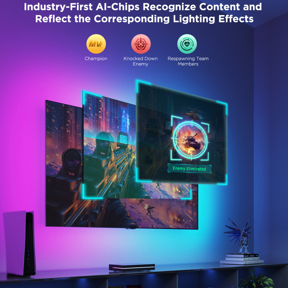 Govee AI Sync Box 2 RGBWIC LED Smart TV Backlight Kit 55-65 inch Image 5