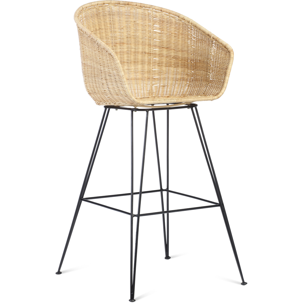 Desser Porto Large Natural Wicker Bar Stool Image 2