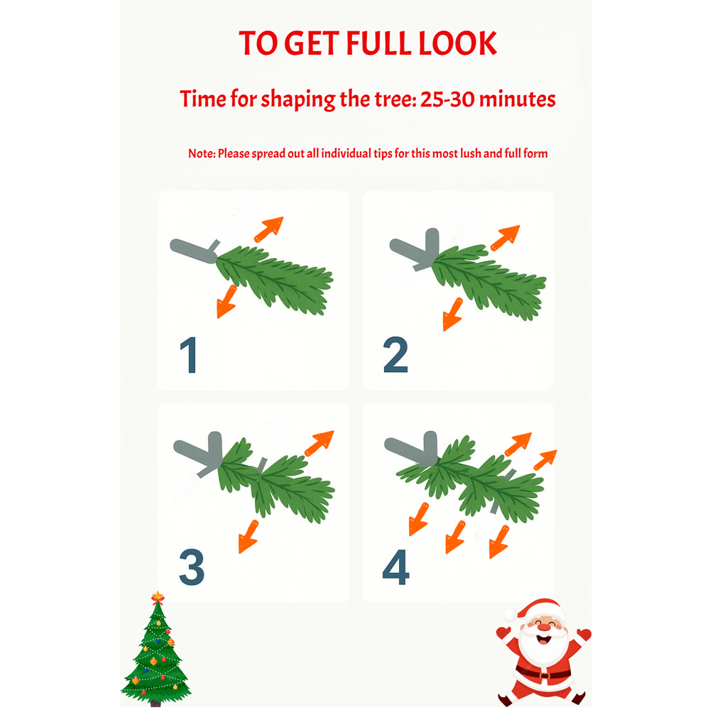 Festive Christmas 150 Warm White LED Pre-Lit Winter Fir Artificial Christmas Tree 6ft Image 5