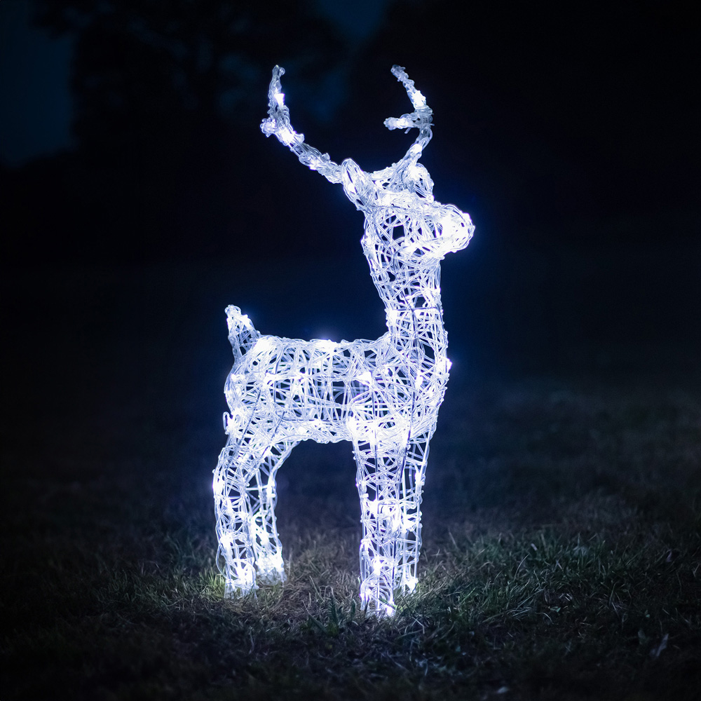 The Christmas Centre 90 LED Soft Acrylic Light-Up Small Stag Reindeer 60cm Image 2