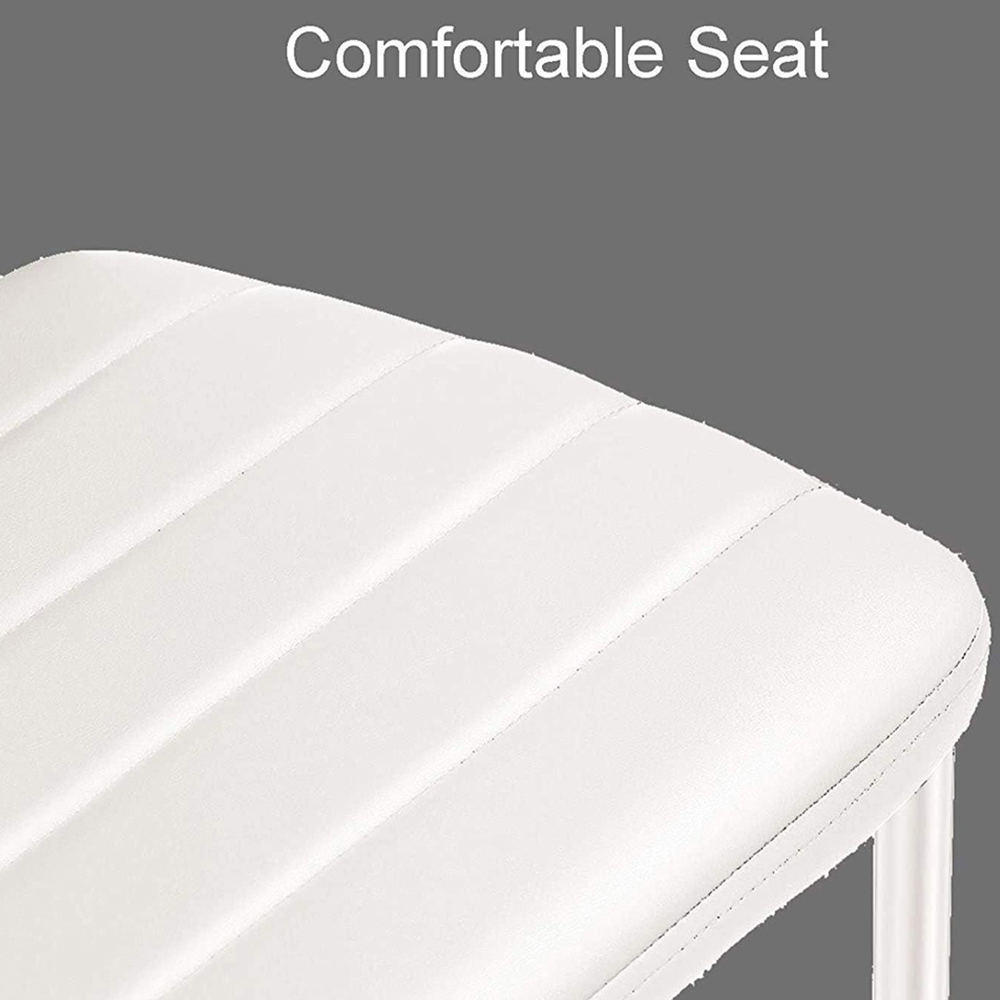 Portland 6 Seater Leather Dining Set White Image 7