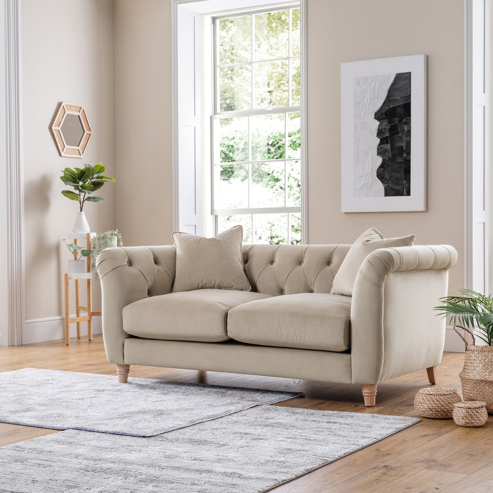 2 Seater Putty Velvet Sofa Image 2