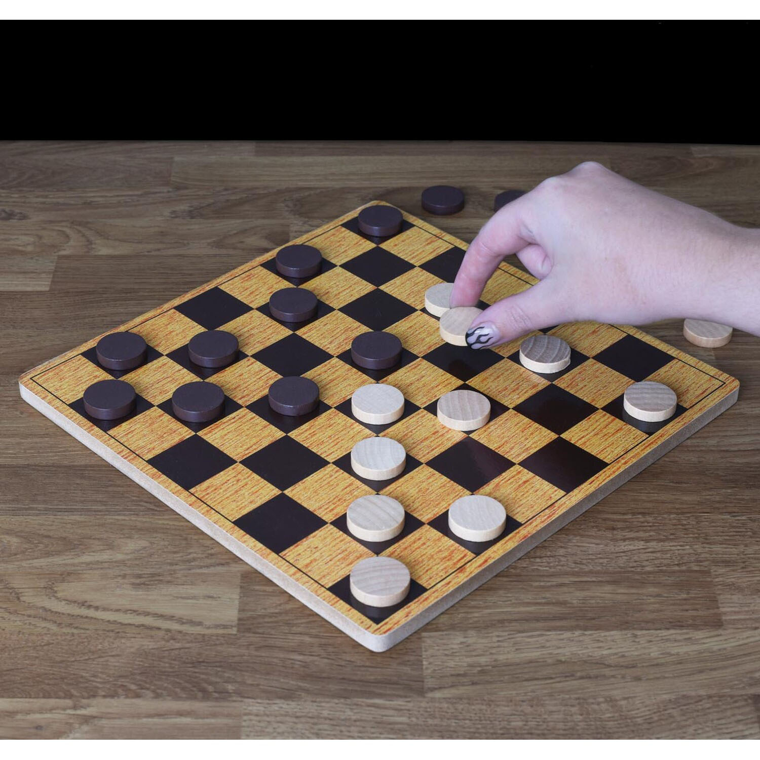 Wooden Draughts - Natural Image 2