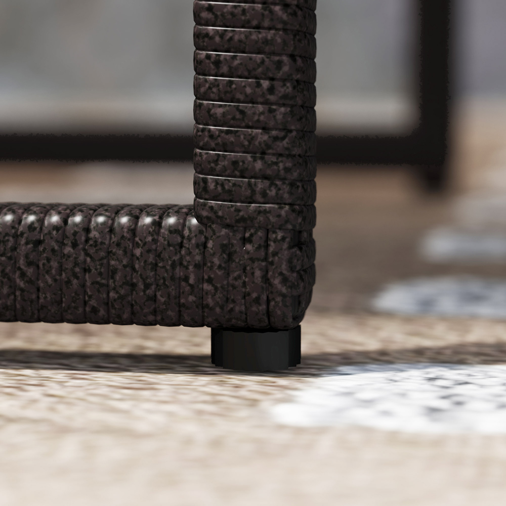 Outsunny 2 Seater Brown Rattan Bistro Set with 4 Cushions Image 4