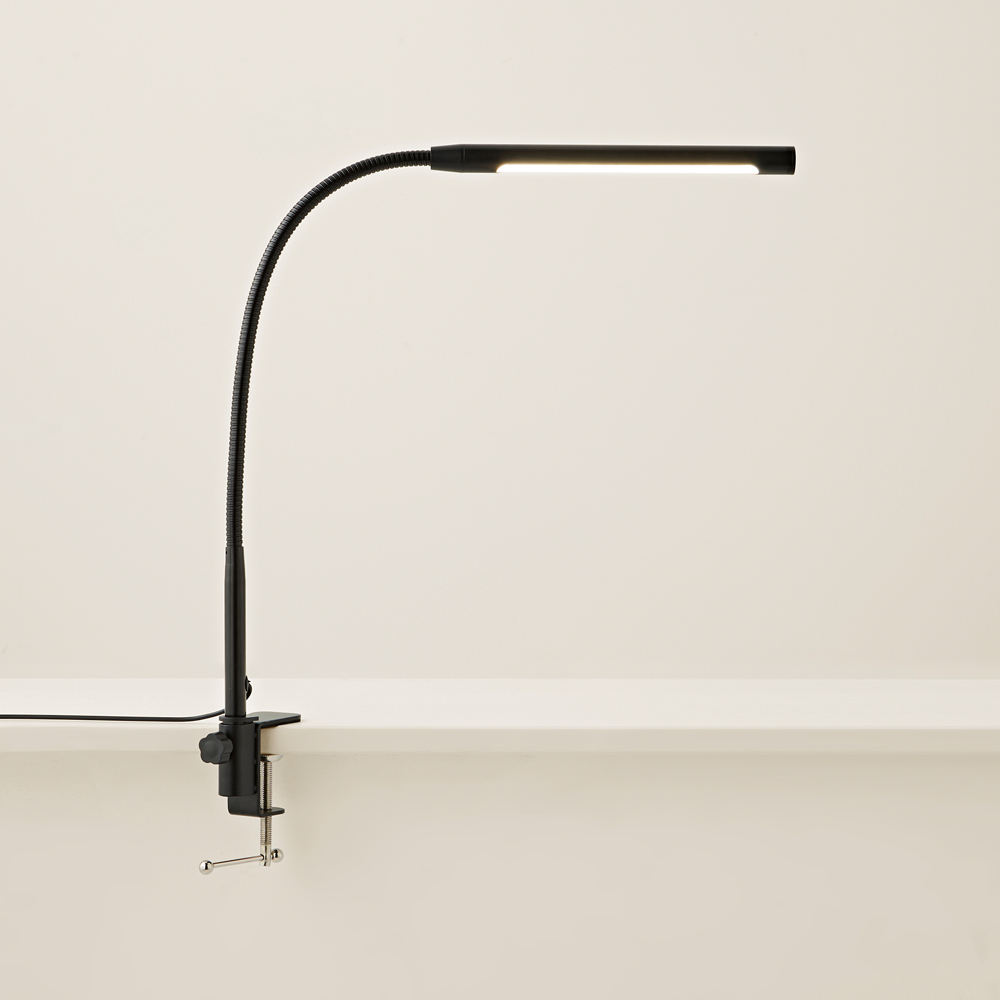 ValueLights Daylight Black Clamp LED Desk Lamp Image 3