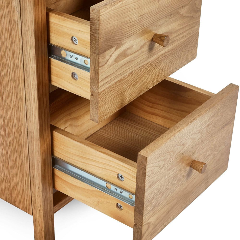 Julian Bowen Coxmoor 2 Drawer Oak Bedside Table Image 7