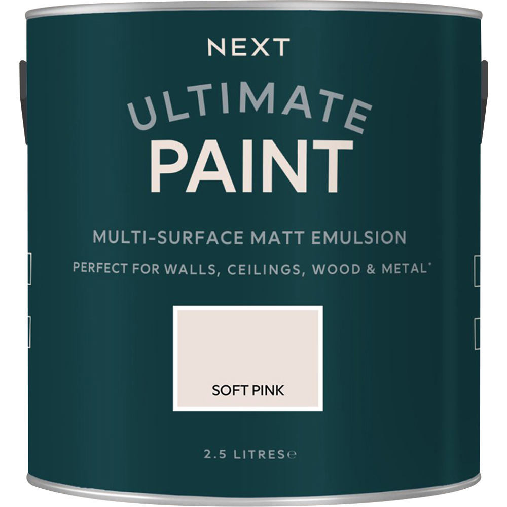 Next Ultimate Multi Surface Soft Pink Matt Emulsion Paint 2.5L Image 2
