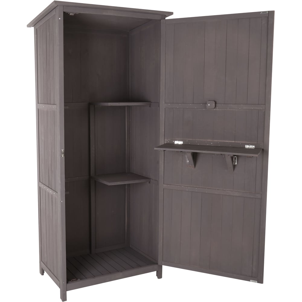 Charles Bentley 1.8 x 2.8 Grey Wooden Storage Shed Image 4