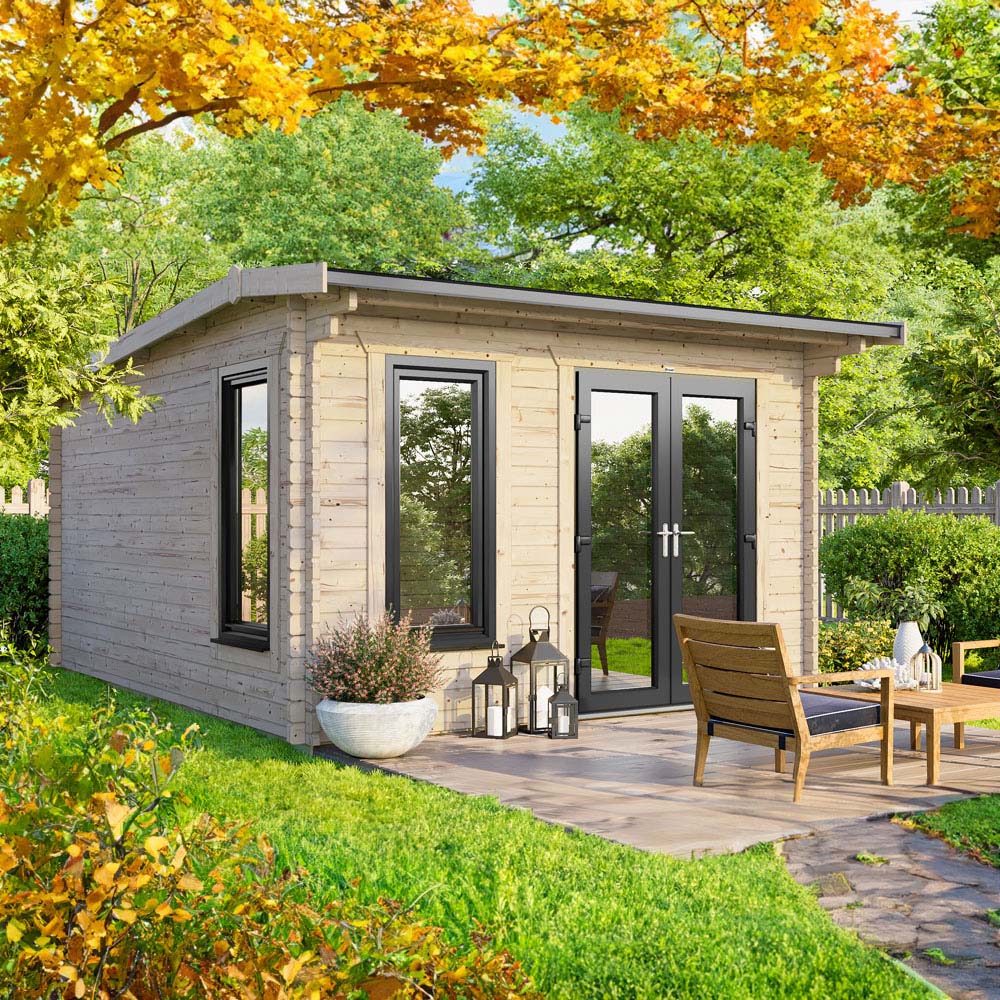 Power Sheds 12 x 12ft Right Double Door Apex Log Cabin Image 2