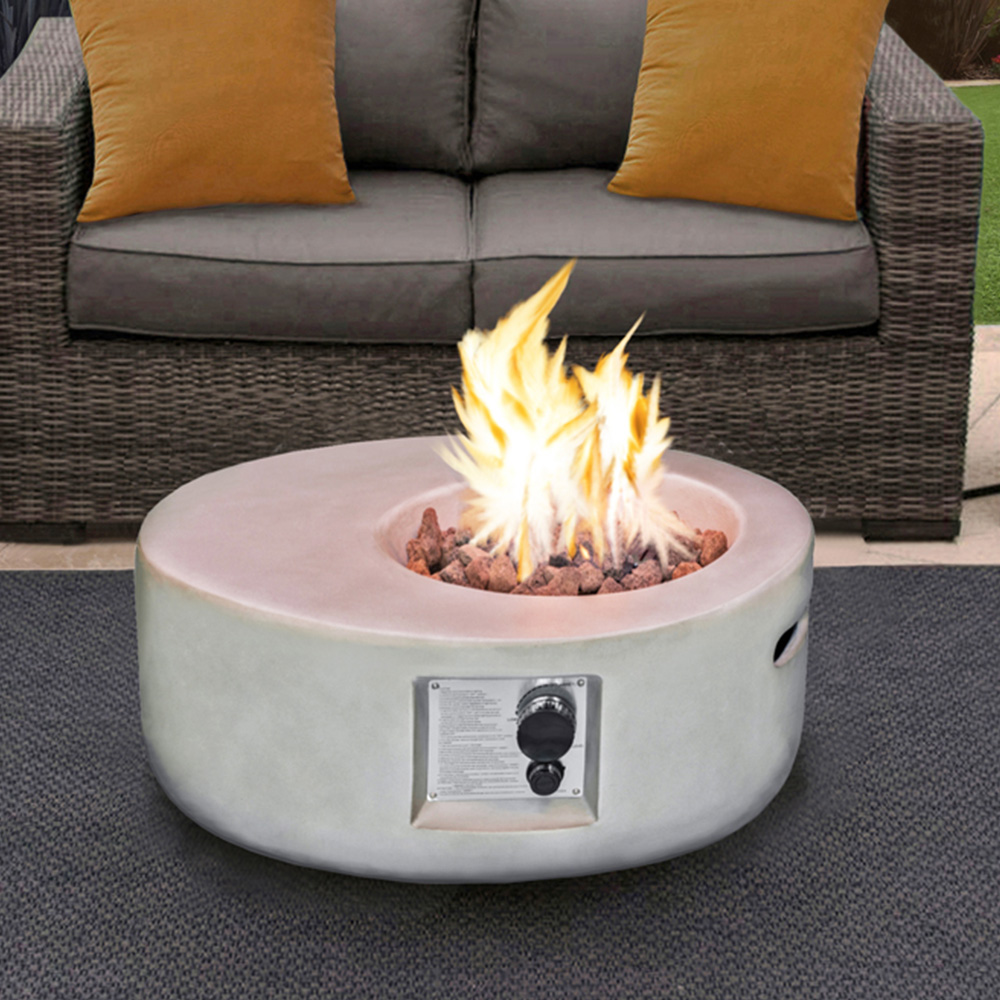 MDA Designs Echo Light Stone Propane Outdoor Firepit Image 2