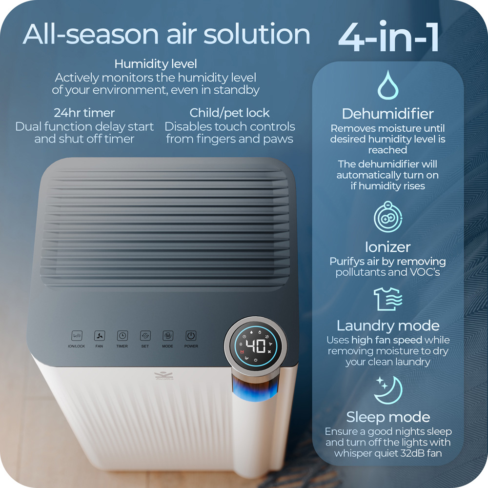 Avalla Multi Room Coverage X350 Smart Dehumidifier 12L Image 7