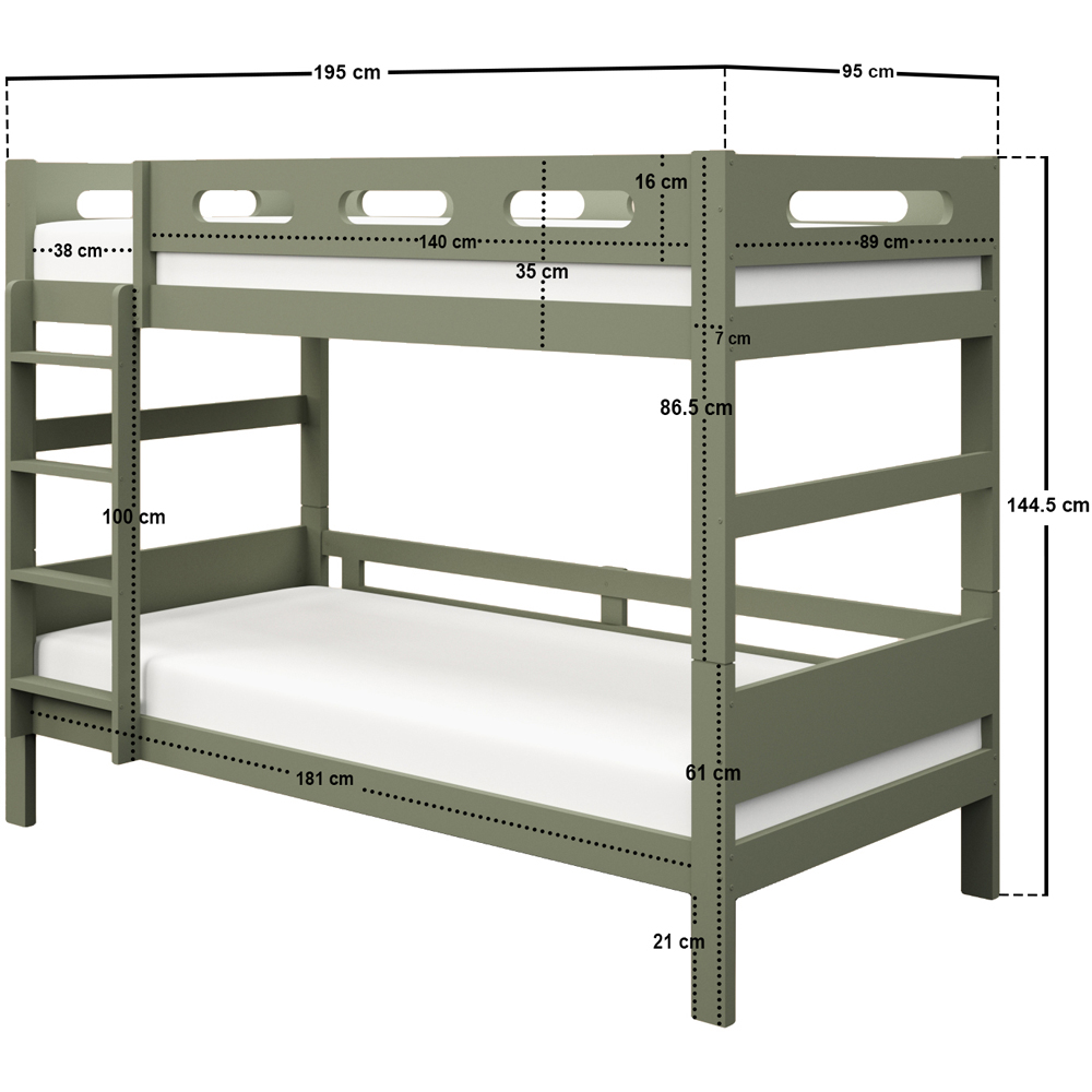 Flair Elijah Green Detachable Wooden Bunk Bed Image 7