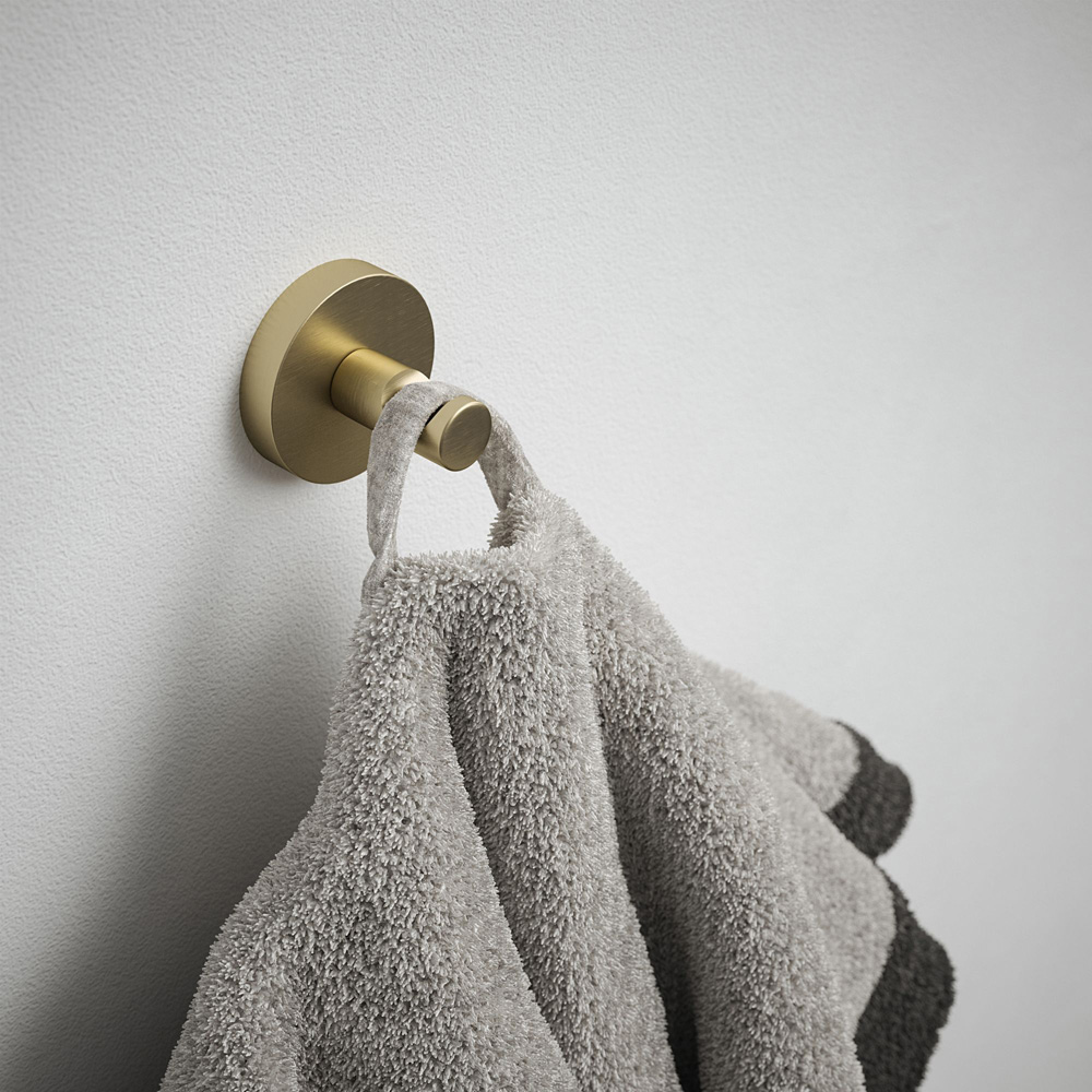Rothley Satin Brass Round Robe Hook Image 2