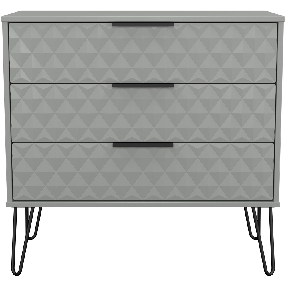 Crowndale Harlequin 3 Drawer Dusk Grey Chest of Drawers Ready Assembled Image 3