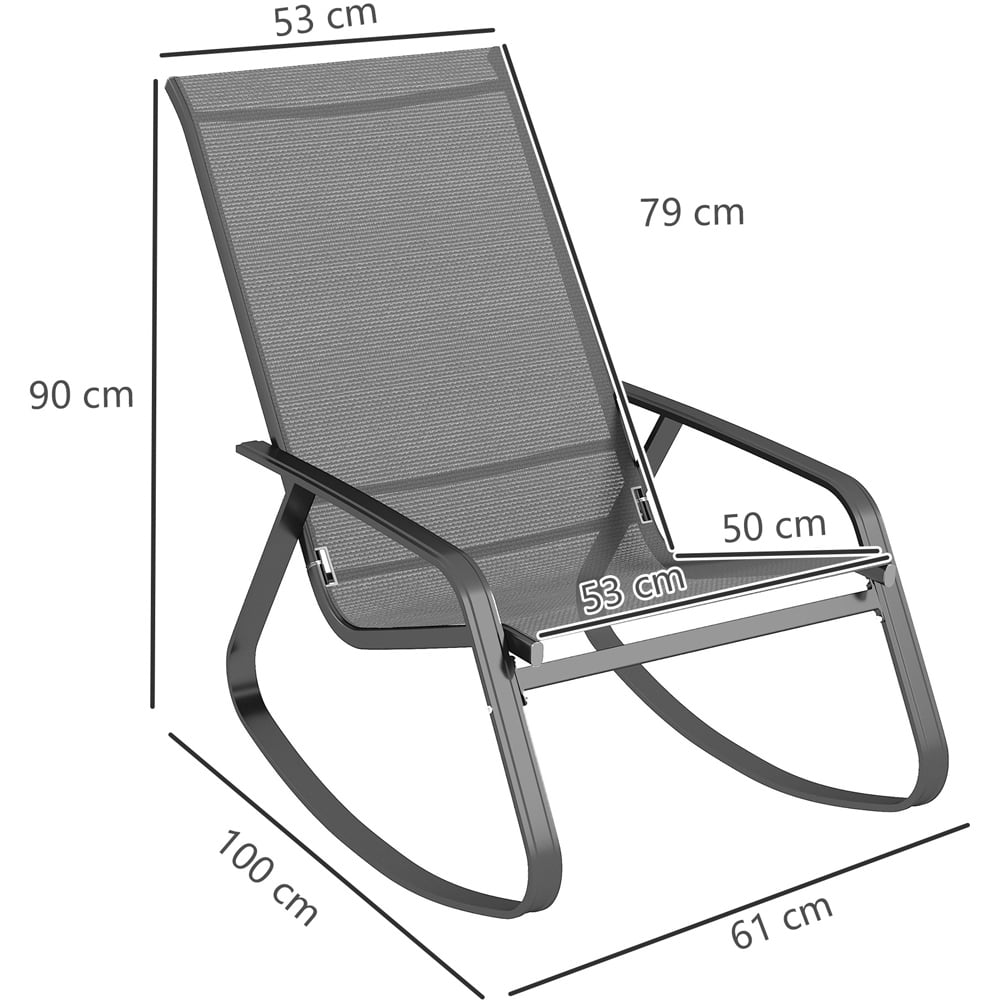 Outsunny Grey High Back Garden Rocking Chair Image 9