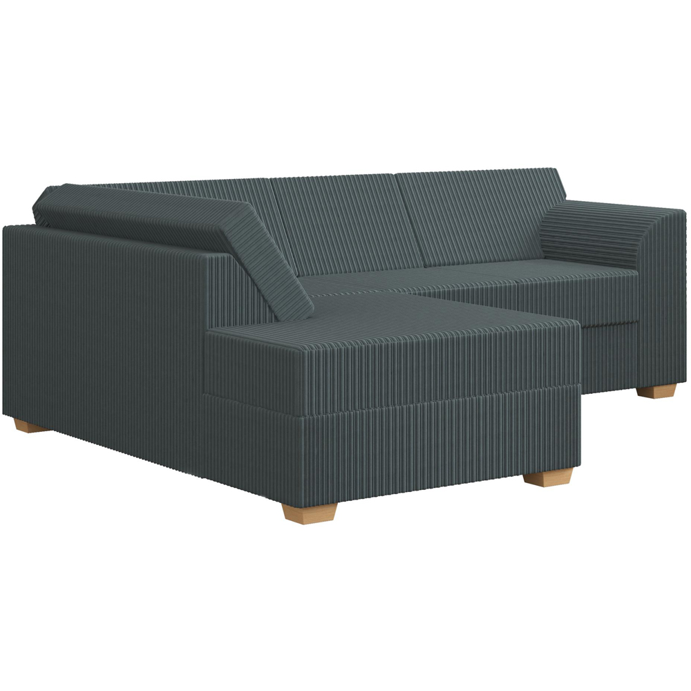 Modo 3 Seater Charcoal Jumbo Cord Left Hand Fixed Back L-Shape Corner Sofa Image 2